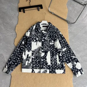 High Quality Reps Louis Vuitton Jacket Red Denim Clean Lines Spring Autumn Winter Early