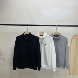 Reps AAA Ralph Lauren Long-Sleeved Sweatshirt Black Cotton Autumn Embroidery