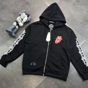 Designer Chrome Hearts Jacket Red Cotton Pure Top-Grain Calfskin Patch Glossy Finish