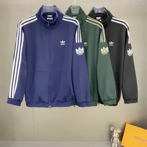 Luxury Adidas Coat Red Jacquard Autumn Winter Early