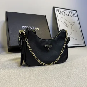 High Quality Luxury Prada Handbags Black High-End Quality