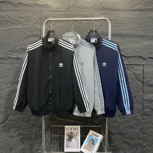 High Quality Luxury Adidas Coat Blue Cotton Pure