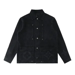 Designer High Quality Louis Vuitton Outerwear Ash Jacquard Denim Side Pockets