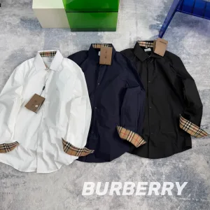 Super Clone Burberry Long Sleeves Red Cotton Pure Jacquard Exquisite Tailoring Embroidery