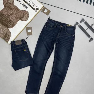 Reps AAA Burberry Jeans Red Genuine Leather Denim Spring Embroidery