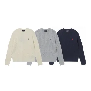 High Quality Ralph Lauren Sweater Red Cotton Embroidery
