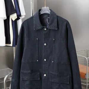 High Quality AAA Louis Vuitton Outerwear Ash Jacquard Denim Side Pockets