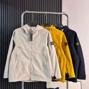 AAA Super Clone Stone Island Jacket Red Water-Repellent Fabric Autumn