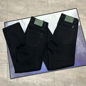 High Quality Luxury Loewe Jeans Red Denim Stretch High-End Style