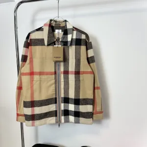 Luxury Burberry Coat Color Cotton Pure Wool Blend