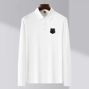1:1 Aaa Saint Laurent Cotton Long-Sleeved Polo Shirt For Autumn