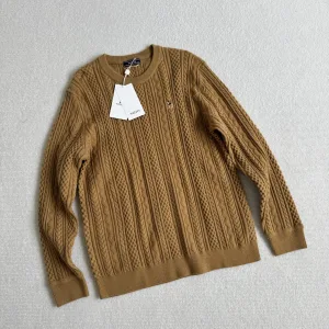 AAA Reps Hazzys Jeans Red Cotton Wool Blend Cable Knit Autumn Winter And