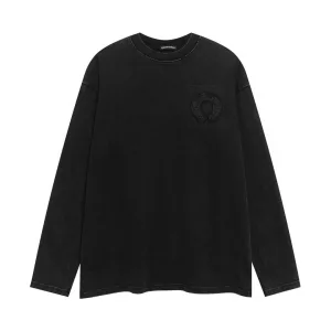 AAA Chrome Hearts Long Sleeves Red Cotton Silk Embroidery