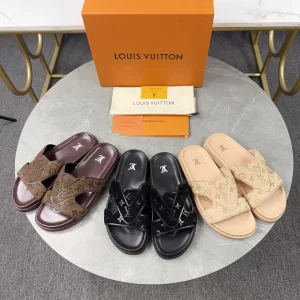 Designer Aaa Louis Vuitton Cowhide Slippers