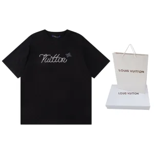 Luxury Aaa Louis Vuitton Jacquard Short-Sleeved T-Shirt
