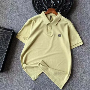 Reps Fendi Short-Sleeved Shirt Red Cotton Long-Staple Jacquard Skin-Soft