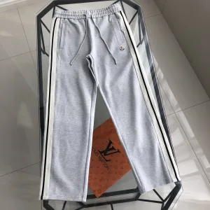 Luxury Moncler Sweatpants Black Cotton Pure Embroidery