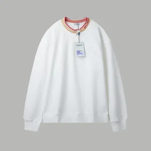 Super Clone Burberry Long-Sleeved Sweatshirt Red Cotton Autumn Winter Embroidery