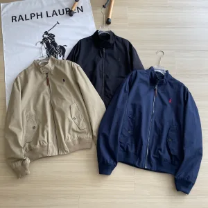 AAA Super Clone Ralph Lauren Coat Red Cotton Pure Relaxed Fit Embroidery