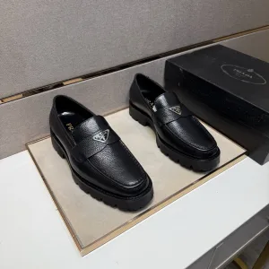 Super Clone Prada Leather Shoes Color Cowhide Patch