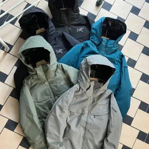 Luxury Designer Archaeopteryx Jackets Red Gore-Tex Goose Down Nylon Mesh Fabric Winter Hidden Pocket