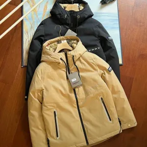 Super Clone Burberry Down Jacket Black Cotton Goose Gabardine