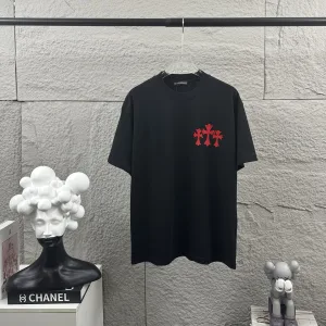 Reps Chrome Hearts Short-Sleeved T-Shirt Black Cotton Spring Summer