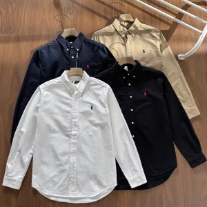 Luxury Ralph Lauren Long-Sleeved Shirt Red Multiple Colors Available Embroidery