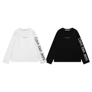 Reps Calvin Klein Long-Sleeved T-Shirt Red Cotton Pure