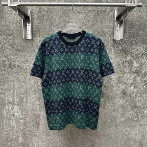 Designer Luxury Louis Vuitton Jacquard Short-Sleeved Shirt
