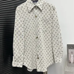 Luxury Louis Vuitton Denim Long-Sleeved Shirts For Autumn