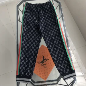 High Quality Super Clone Gucci Sweatpants Blue Cotton Pure Embroidery