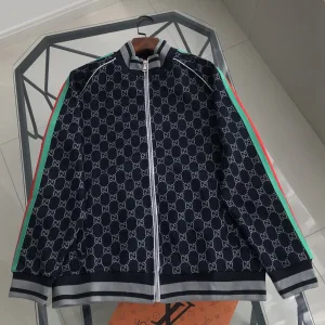 High Quality Gucci Jacket Blue Cotton Pure Embroidery