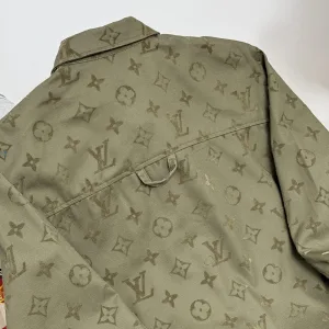 AAA Louis Vuitton Shirt Green Cotton Twill Fabric
