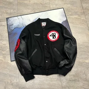 Super Clone Supreme Outerwear Red Cotton Wool Plush Streetwear Winter Embroidery