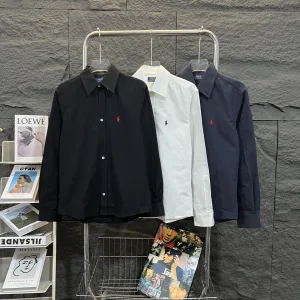 Reps Super Clone Ralph Lauren Long-Sleeved Shirt Red Cotton Pure Oxford Cloth