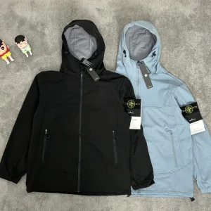 AAA High Quality Stone Island Outerwear Red Polyester Fleece Ribbed Fabric Exquisite Workmanship Street Style Autumn