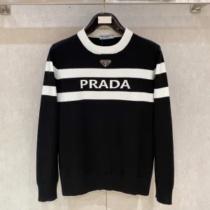 AAA Prada Sweater Ash Wool Blend Easy To Match Winter
