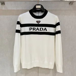 High Quality Prada Sweater Ash Wool Blend Easy To Match Winter