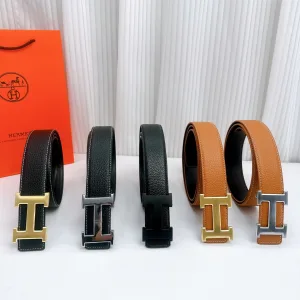 Super Clone Hermes Leather Belt Red Genuine Top-Grain Cowhide High-Quality Materials Understated Luxury And Sophistication