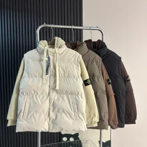 AAA Luxury Stone Island Cotton-Padded Coat Brown Suitable For Various Body Types Easy To Match Patch