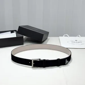 Luxury Super Clone Prada Leather Belt Suede