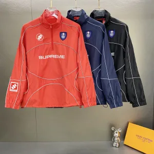 Reps Super Clone Supreme Coat Red Mesh Embroidery Side Pockets