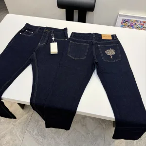 Luxury Super Clone Gucci Jeans Red