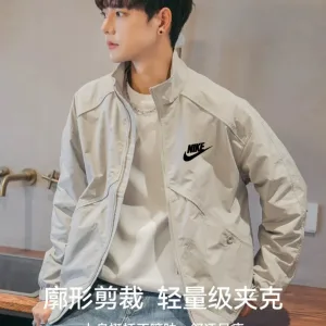 High Quality Nike Outerwear Black Woven Fabric Exquisite Workmanship Spring Autumn