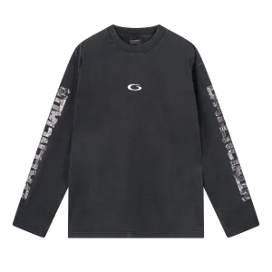 Super Clone High Quality Balenciaga Long-Sleeved Red Cotton Pure Adhesive Embroidery