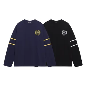 Luxury Chrome Hearts Long Sleeves Blue Cotton Silk