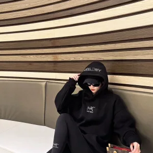 High Quality Super Clone Archaeopteryx Hoodie Black Cotton Pure Double-Sided Fabric Autumn Winter Embroidery Heavy