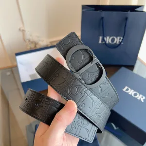 Designer Reps Dior Ruler Black Embossed Leather
