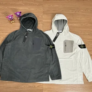 Reps Stone Island Hoodie Ash Fleece Fabric Exquisite Workmanship Street Style High-End